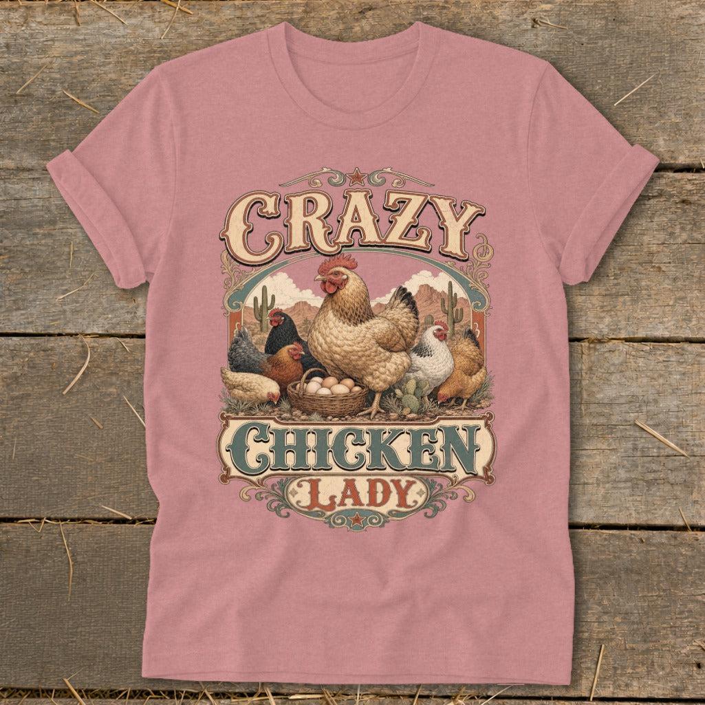 Western Crazy Chicken Lady Softstyle Tee