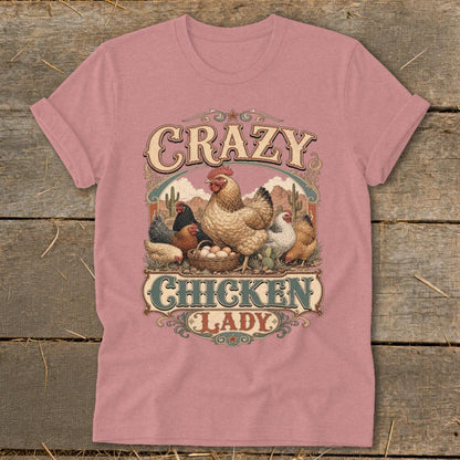 Western Crazy Chicken Lady Softstyle Tee
