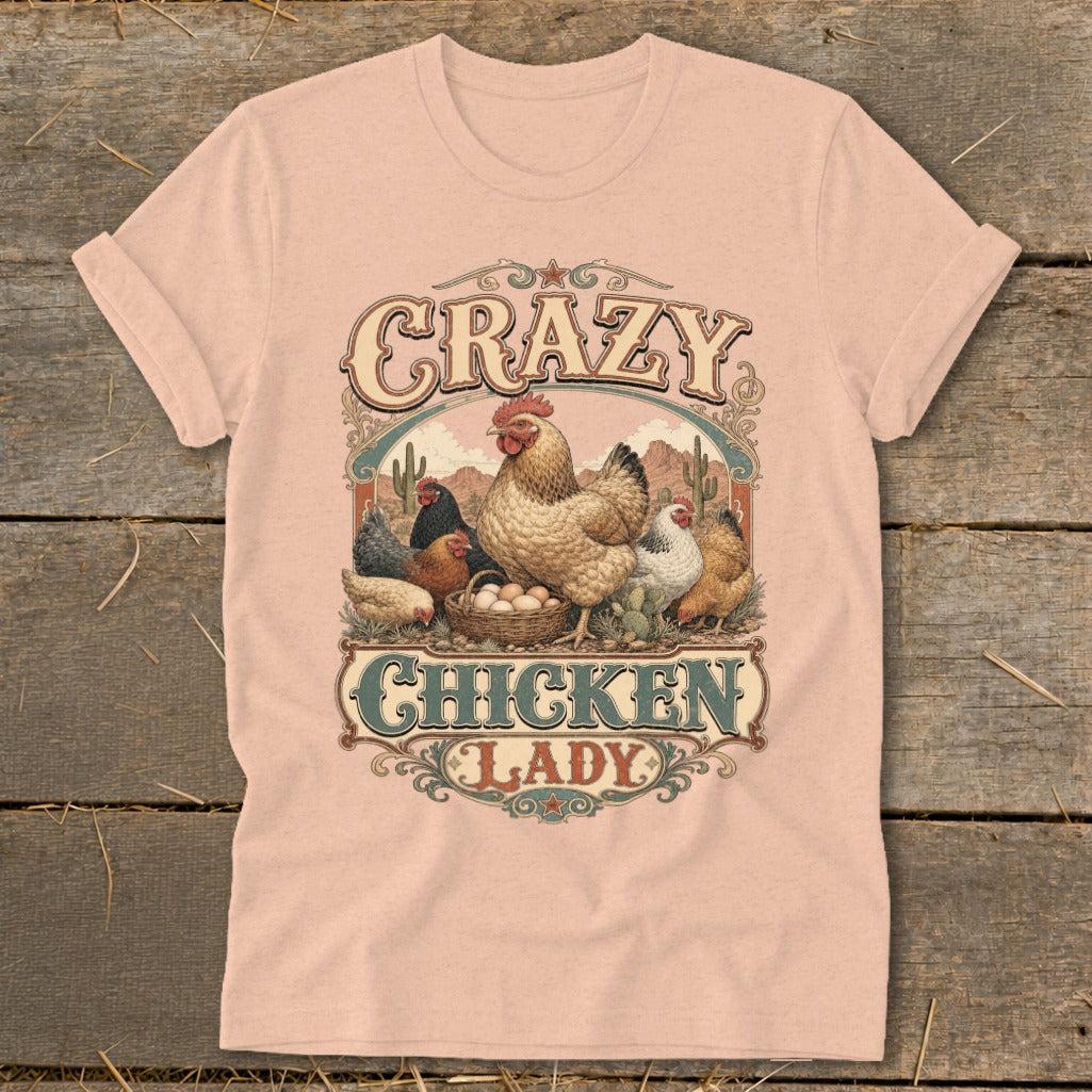 Western Crazy Chicken Lady Softstyle Tee