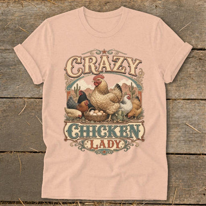Western Crazy Chicken Lady Softstyle Tee