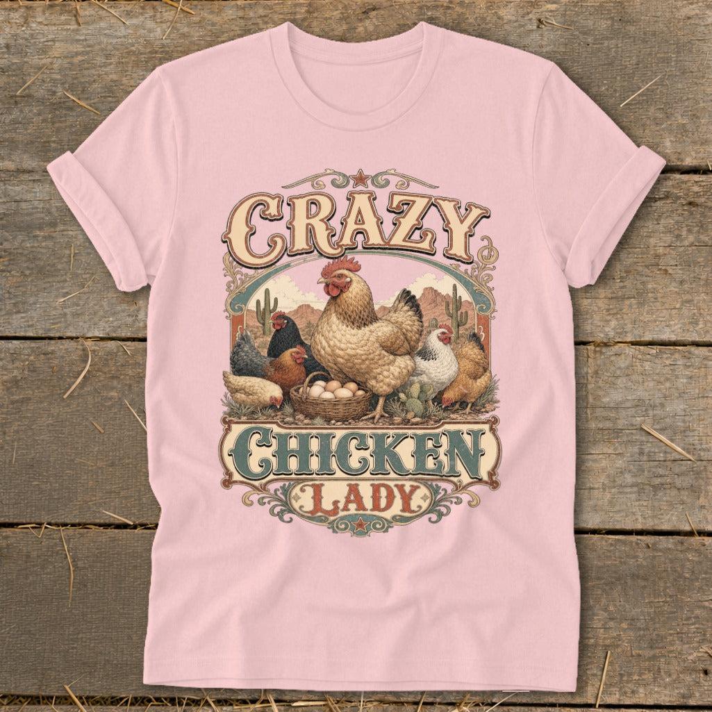 Western Crazy Chicken Lady Softstyle Tee
