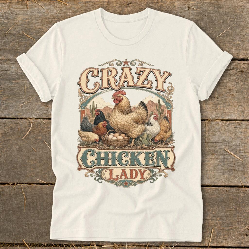 Western Crazy Chicken Lady Softstyle Tee