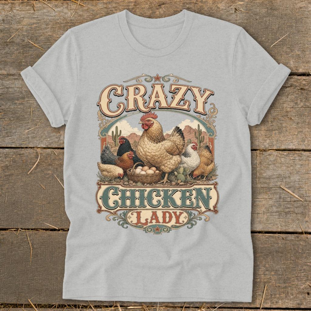 Western Crazy Chicken Lady Softstyle Tee