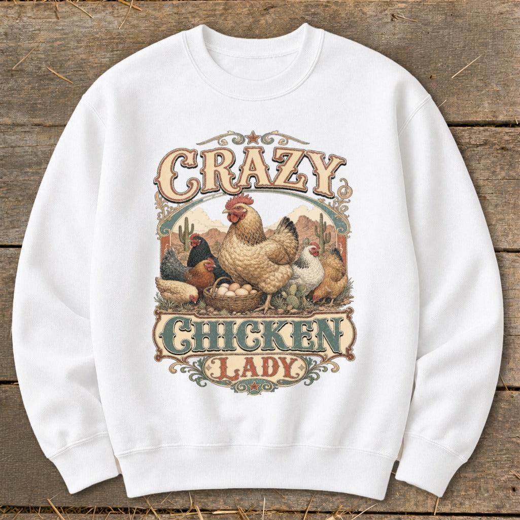 Western Crazy Chicken Lady Sweatshirt