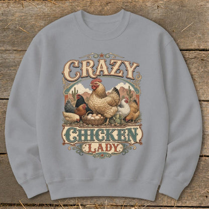 Western Crazy Chicken Lady Sweatshirt