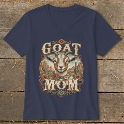 Western Goat Mom V-neck
