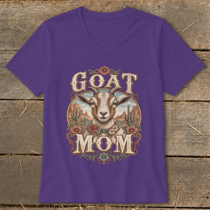 Western Goat Mom V-neck