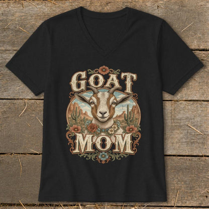 Western Goat Mom V-neck