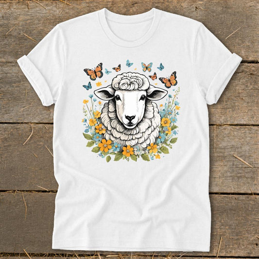 Whimsical Sheep Softstyle Tee - White
