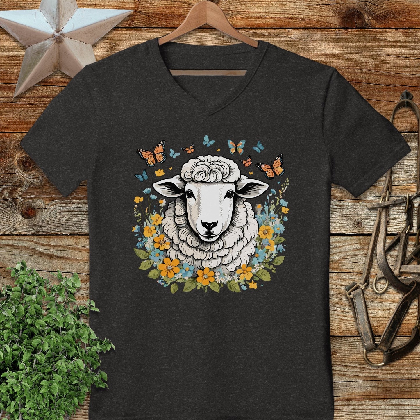 Whimsical Sheep V-neck