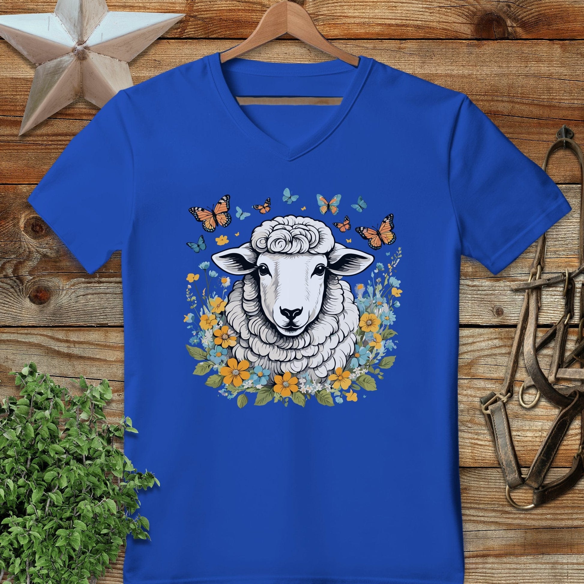 Whimsical Sheep V-neck