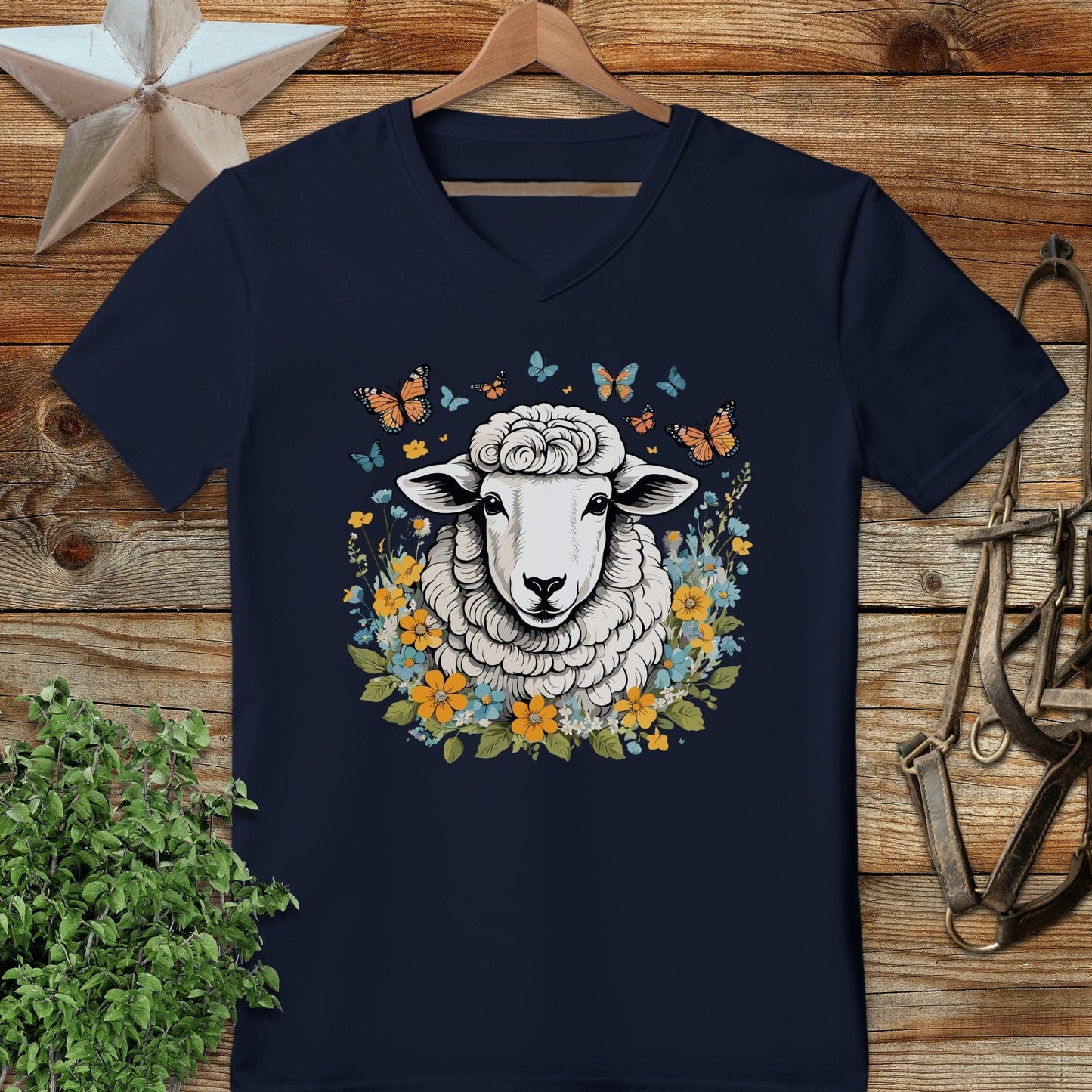 Whimsical Sheep V-neck