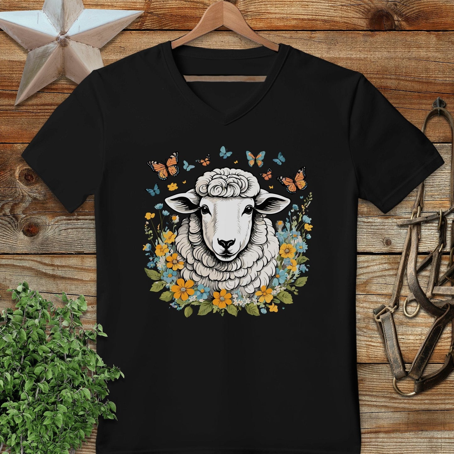Whimsical Sheep V-neck