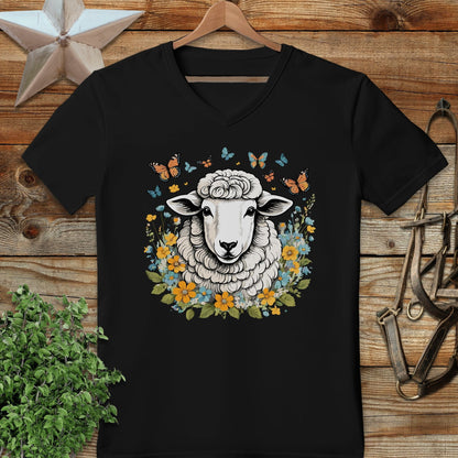 Whimsical Sheep V-neck