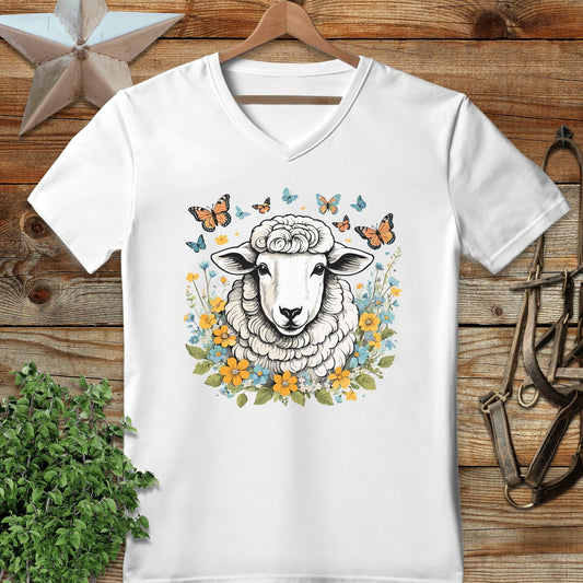 Whimsical Sheep V-neck