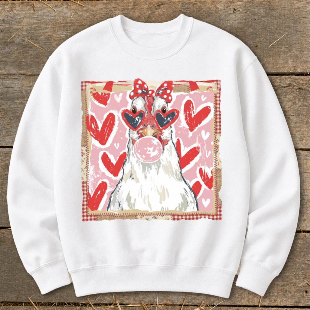 Whimsical Valentine - Chicken Sweatshirt