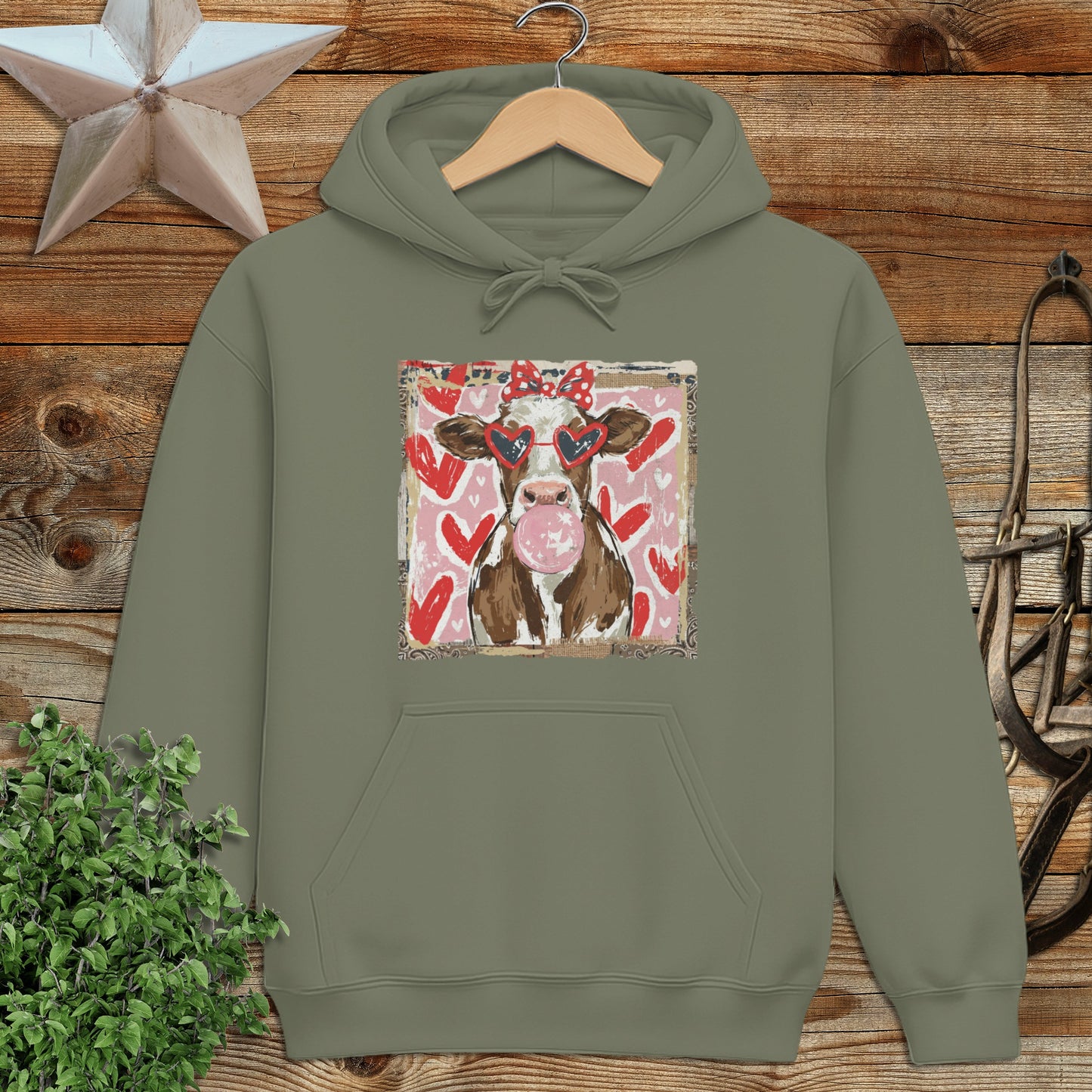 Whimsical Valentine - Cow Hoodie