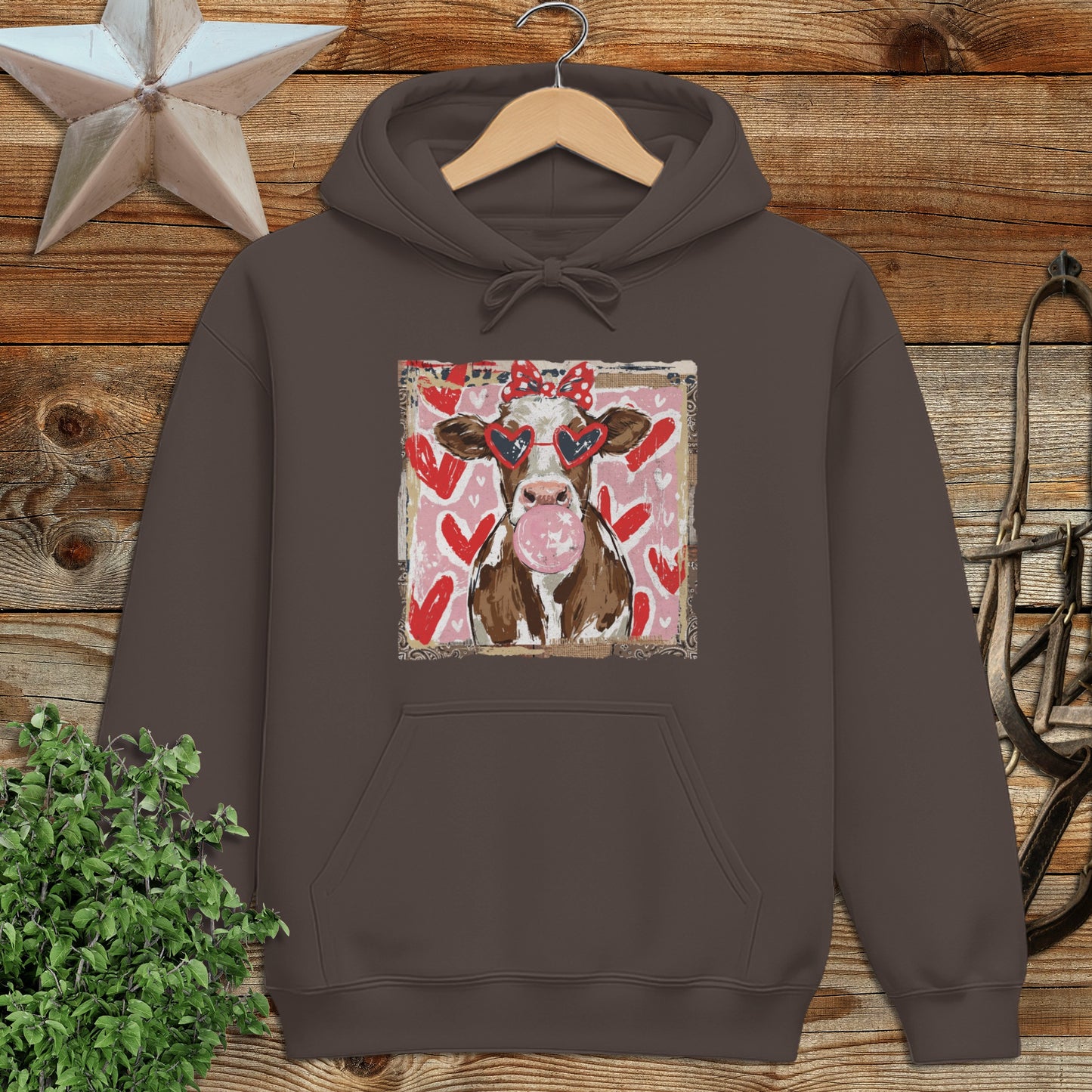 Whimsical Valentine - Cow Hoodie