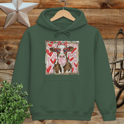 Whimsical Valentine - Cow Hoodie