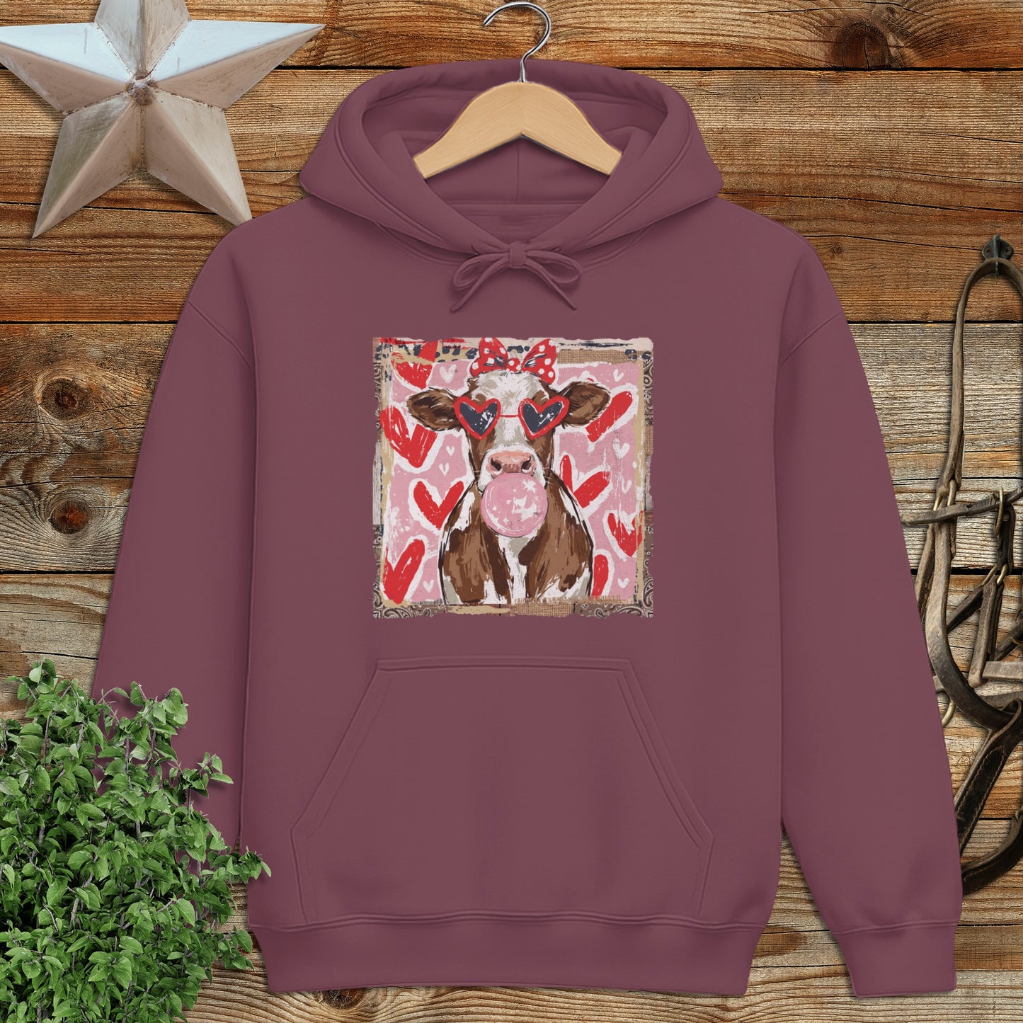 Whimsical Valentine - Cow Hoodie