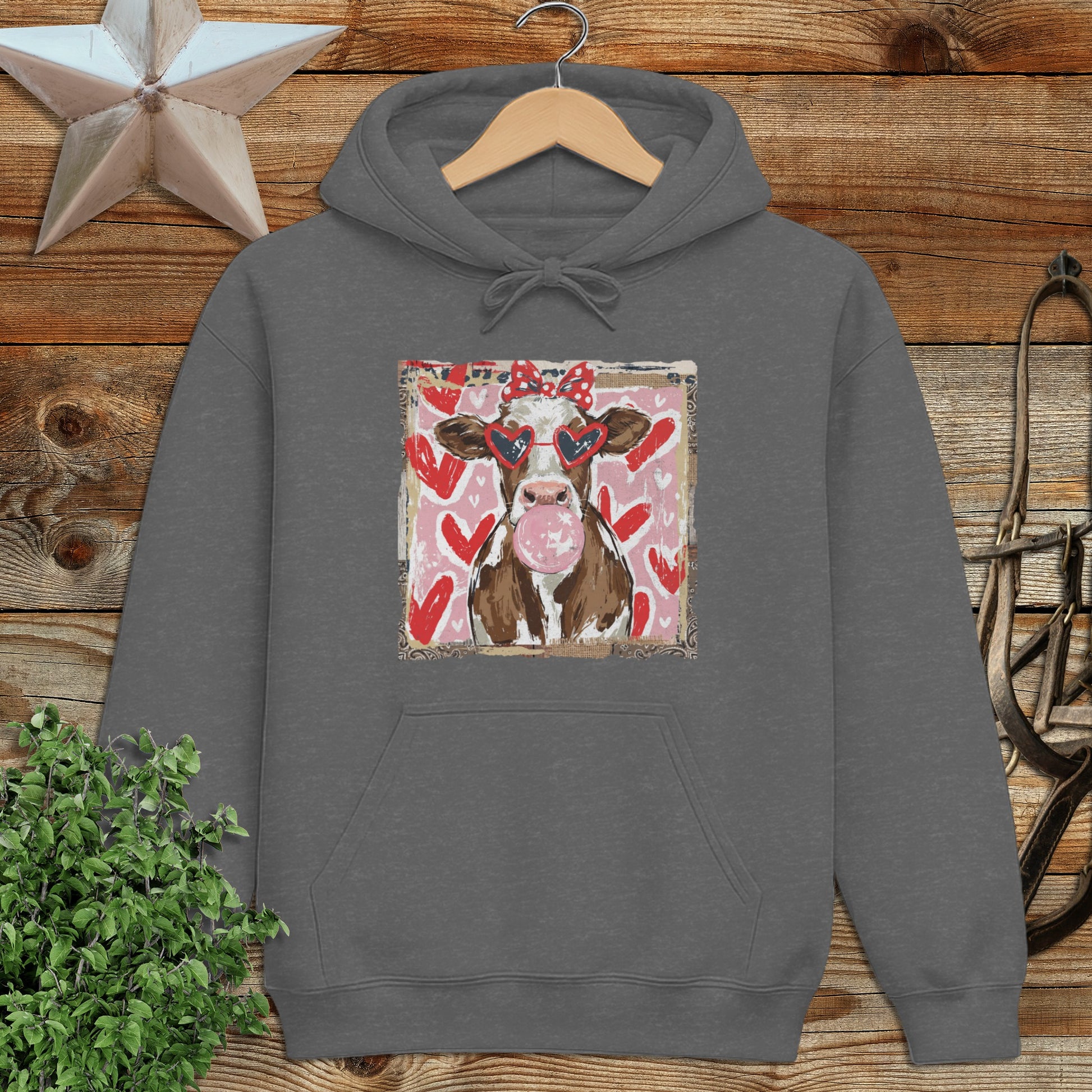 Whimsical Valentine - Cow Hoodie