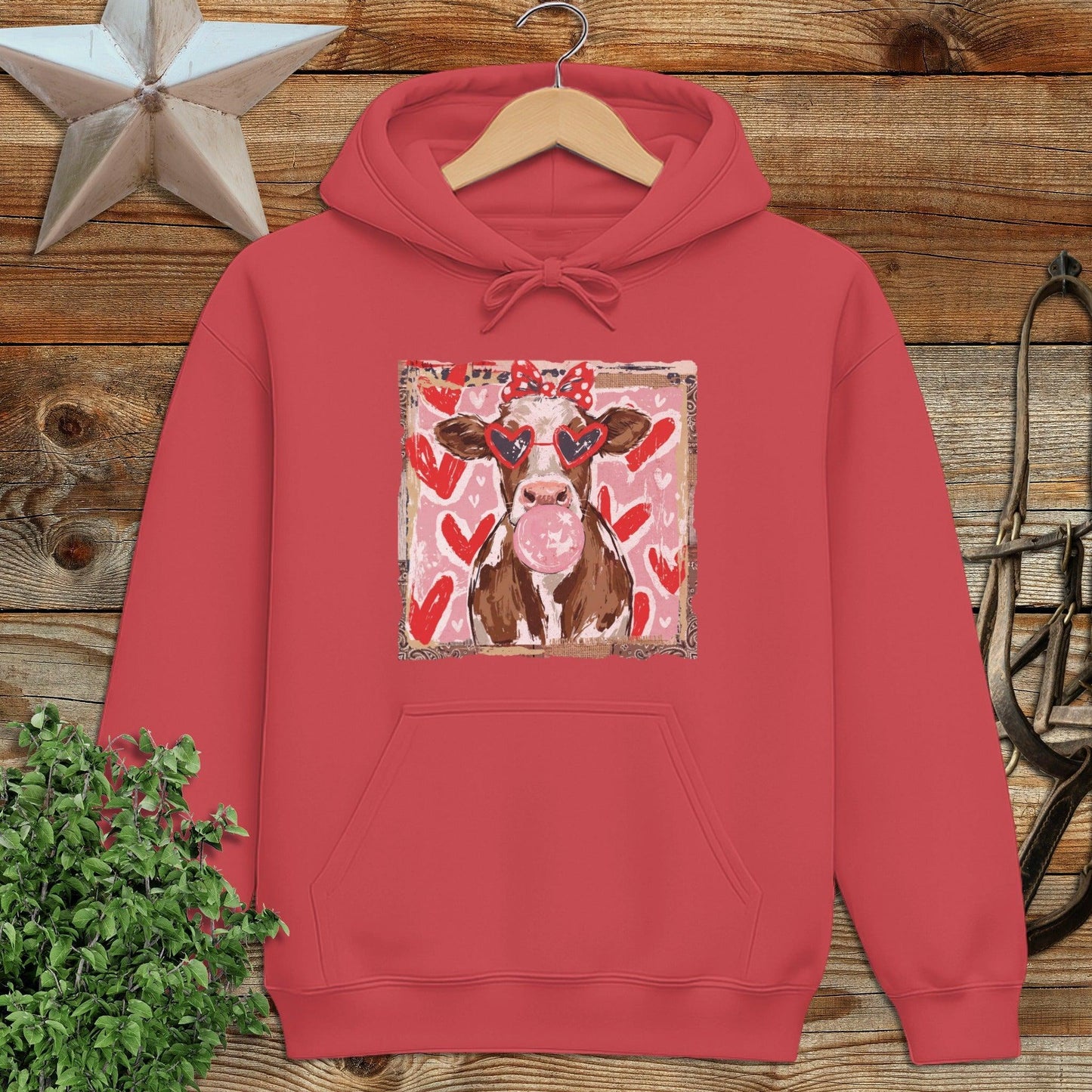 Whimsical Valentine - Cow Hoodie