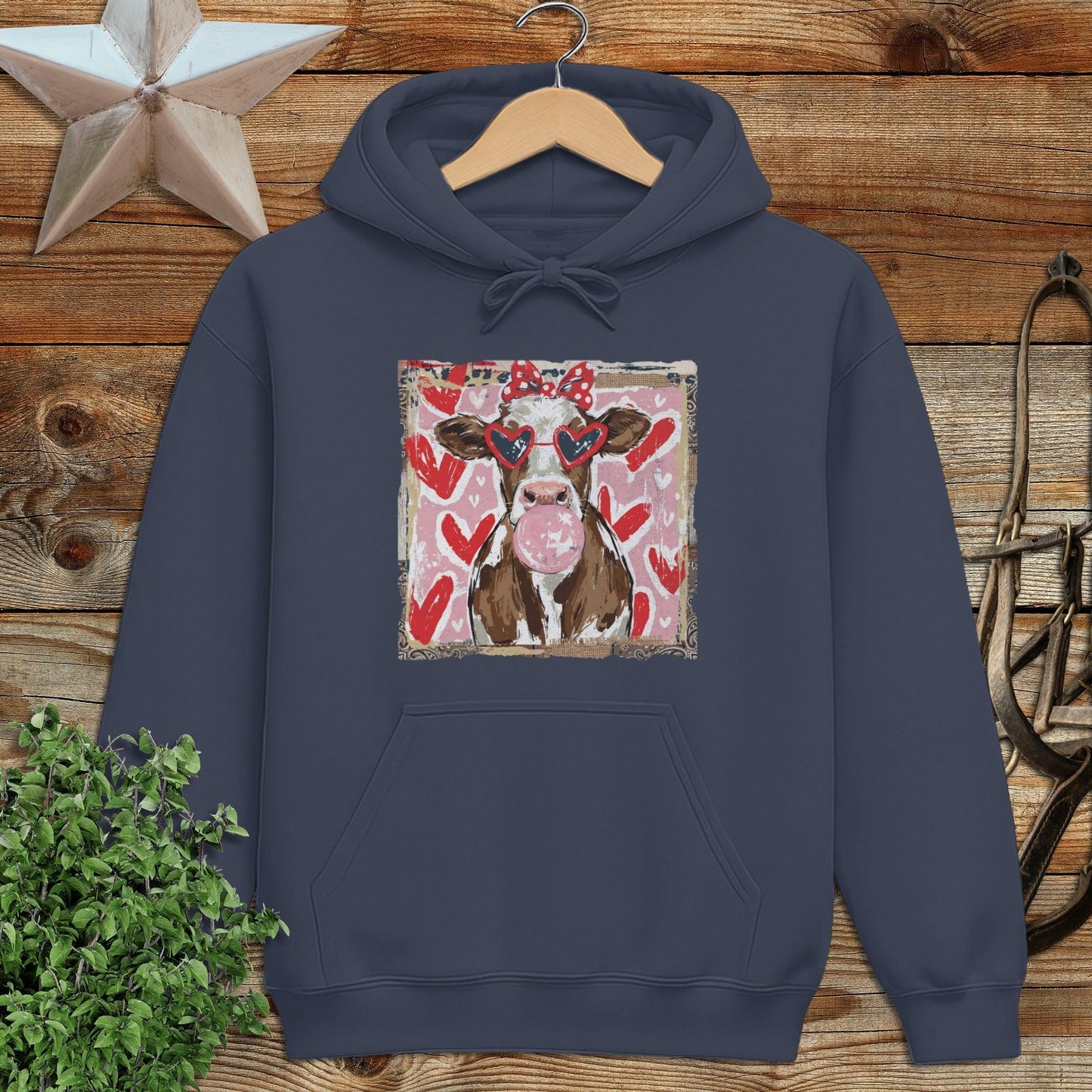 Whimsical Valentine - Cow Hoodie