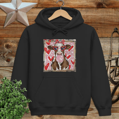 Whimsical Valentine - Cow Hoodie