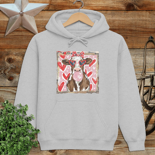 Whimsical Valentine - Cow Hoodie