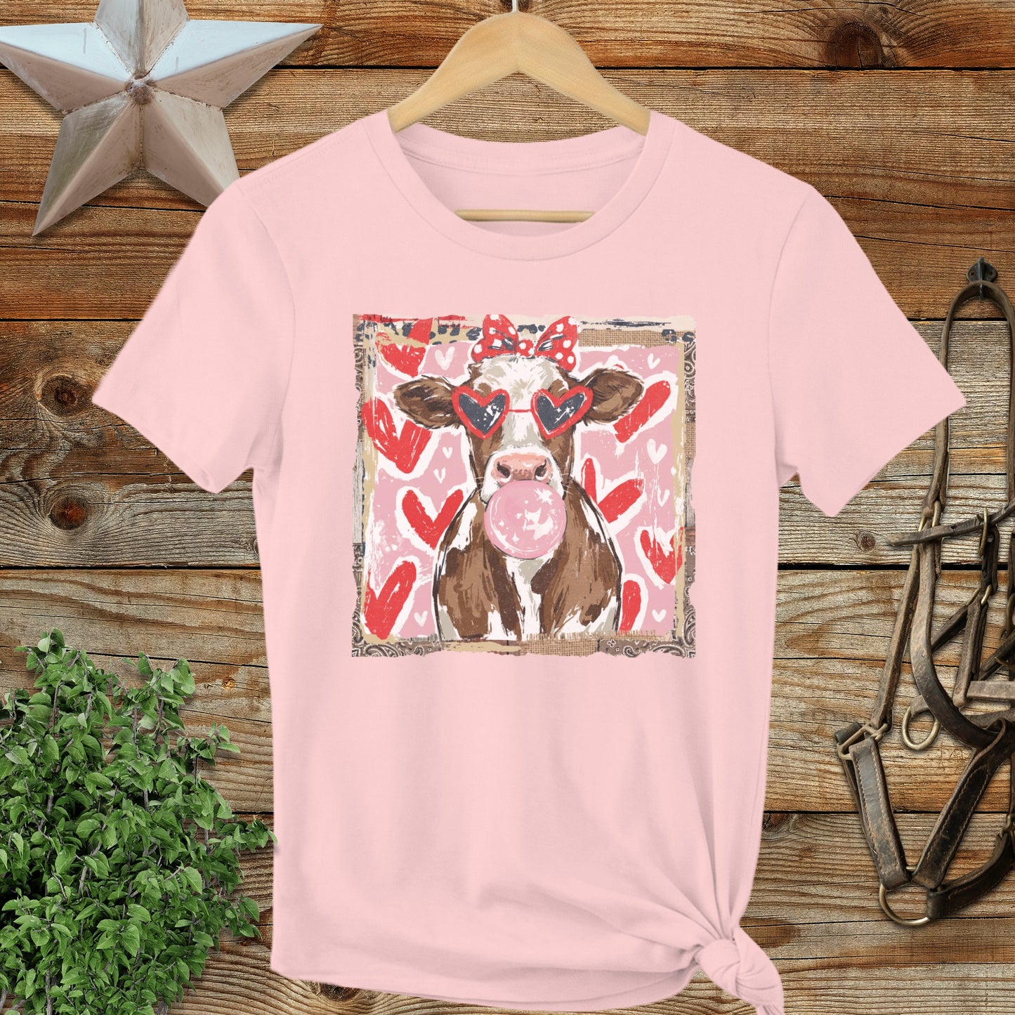 Whimsical Valentine - Cow Ladies Tee
