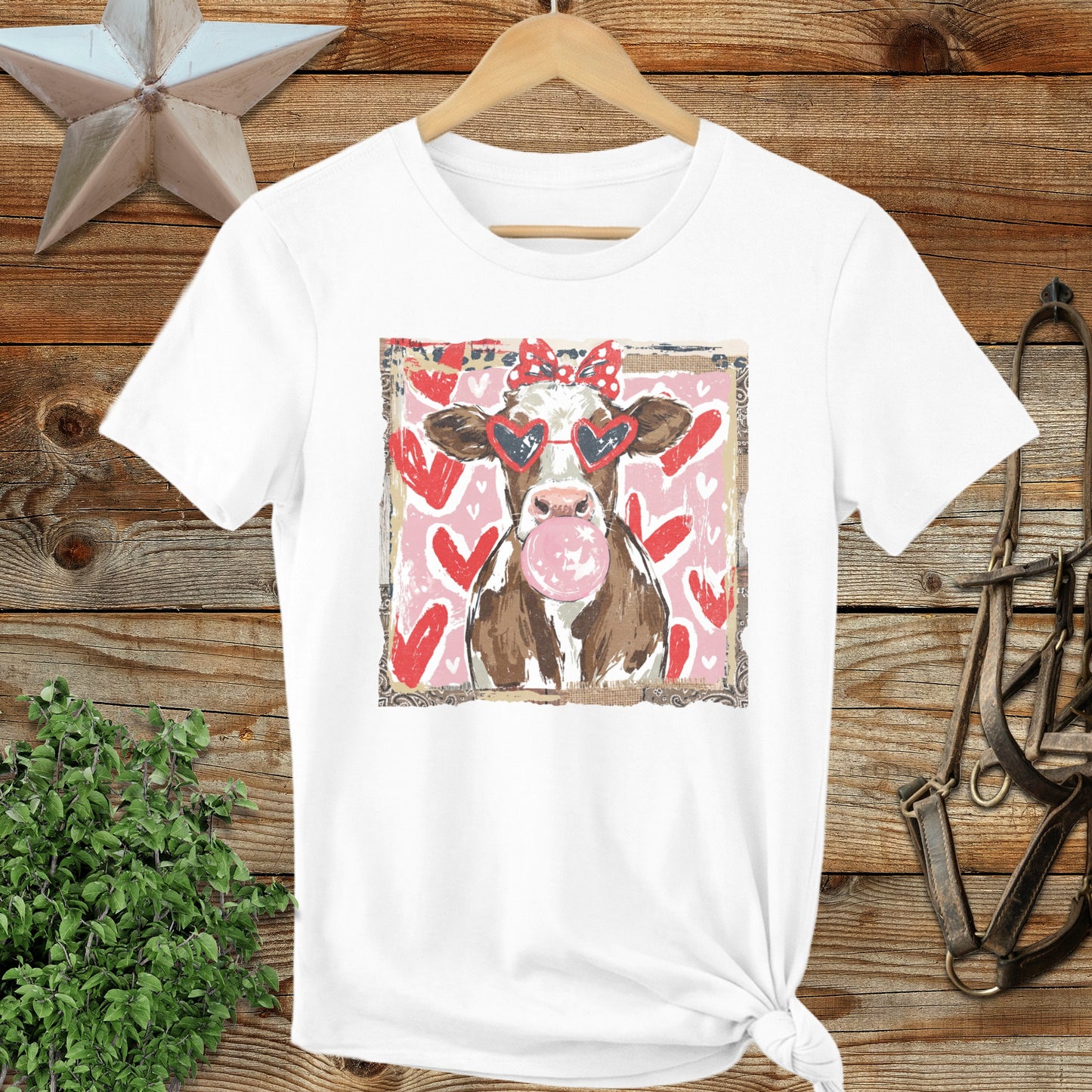 Whimsical Valentine - Cow Ladies Tee
