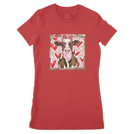 Whimsical Valentine - Cow Ladies Tee (Runs Small) (Copy)