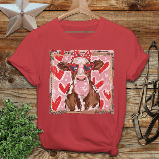 Whimsical Valentine - Cow Softstyle Tee