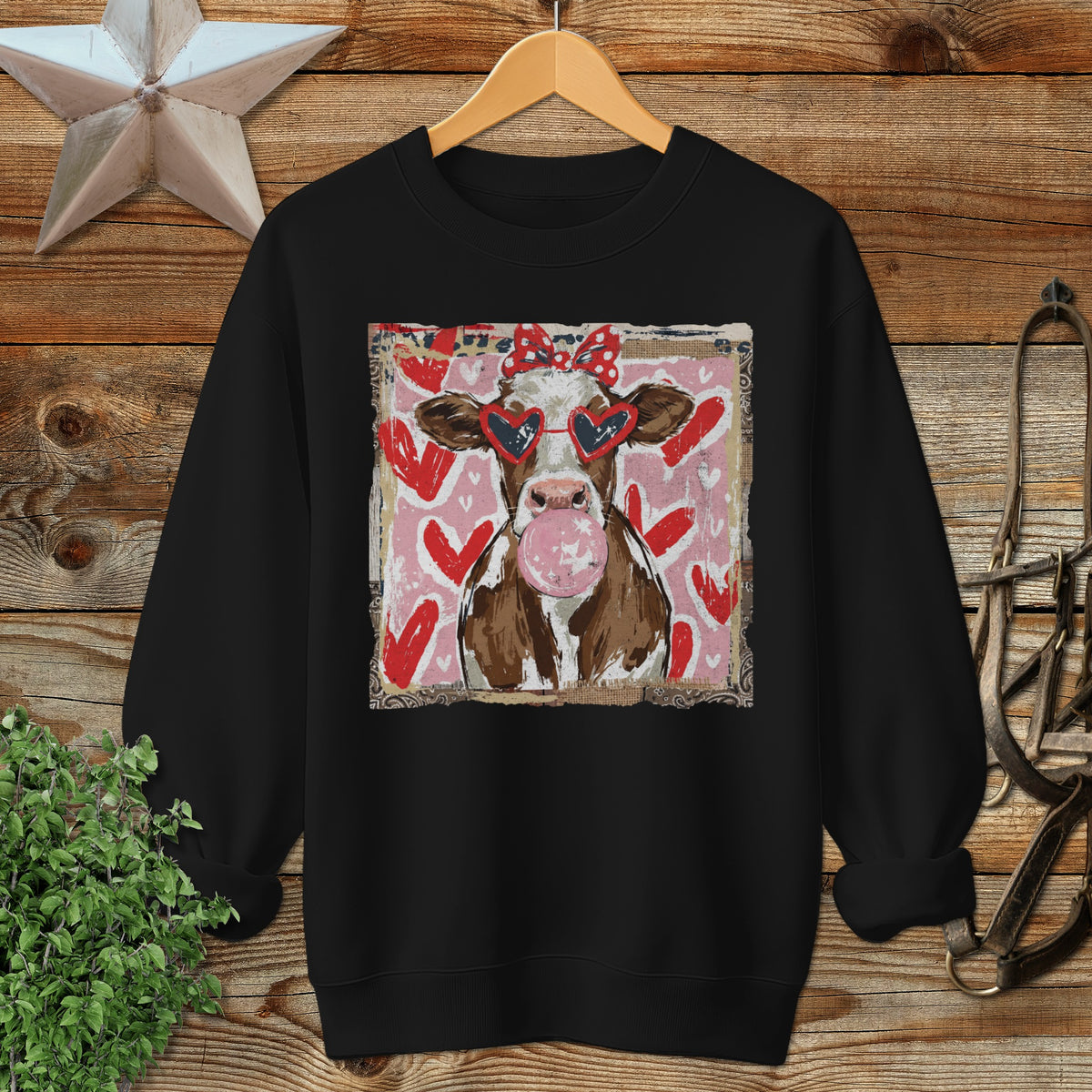 Whimsical Valentine - Cow Sweatshirt