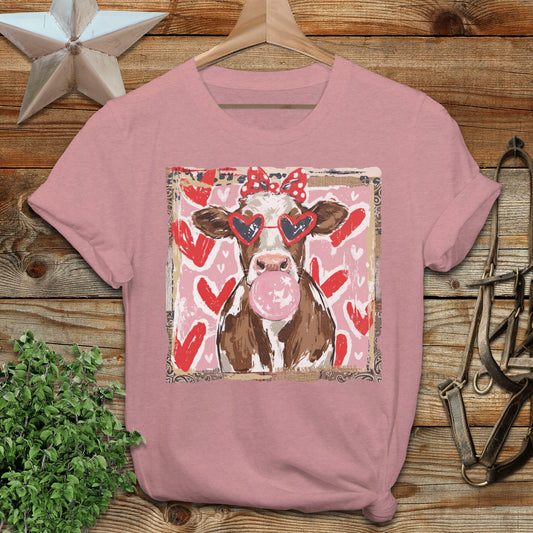 Whimsical Valentine - Cow T-Shirt