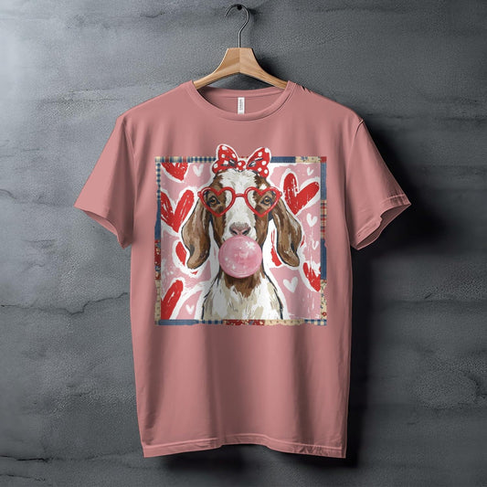 Whimsical Valentine - Flop Ear Goat Softstyle Tee