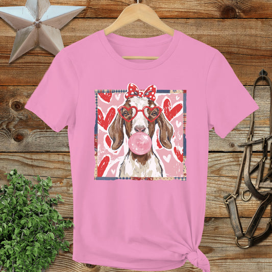 Whimsical Valentine - Floppy Ear Goat Ladies Tee