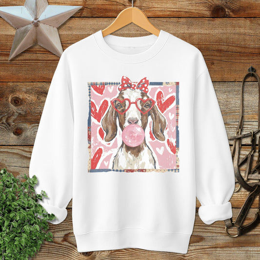 Whimsical Valentine - Floppy Ear Goat Sweatshirt