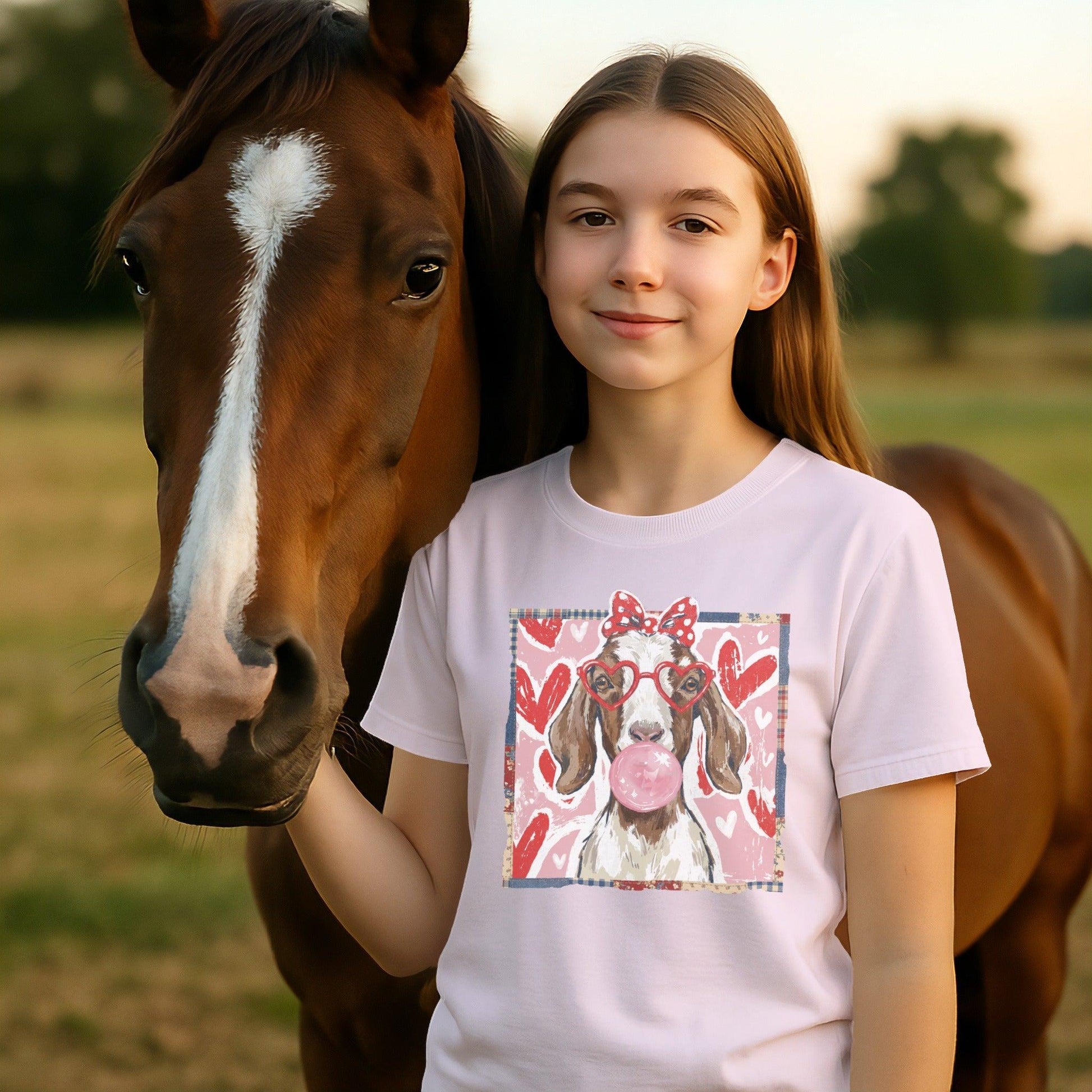 Whimsical Valentine - Floppy Ear Goat T-shirt (Youth)