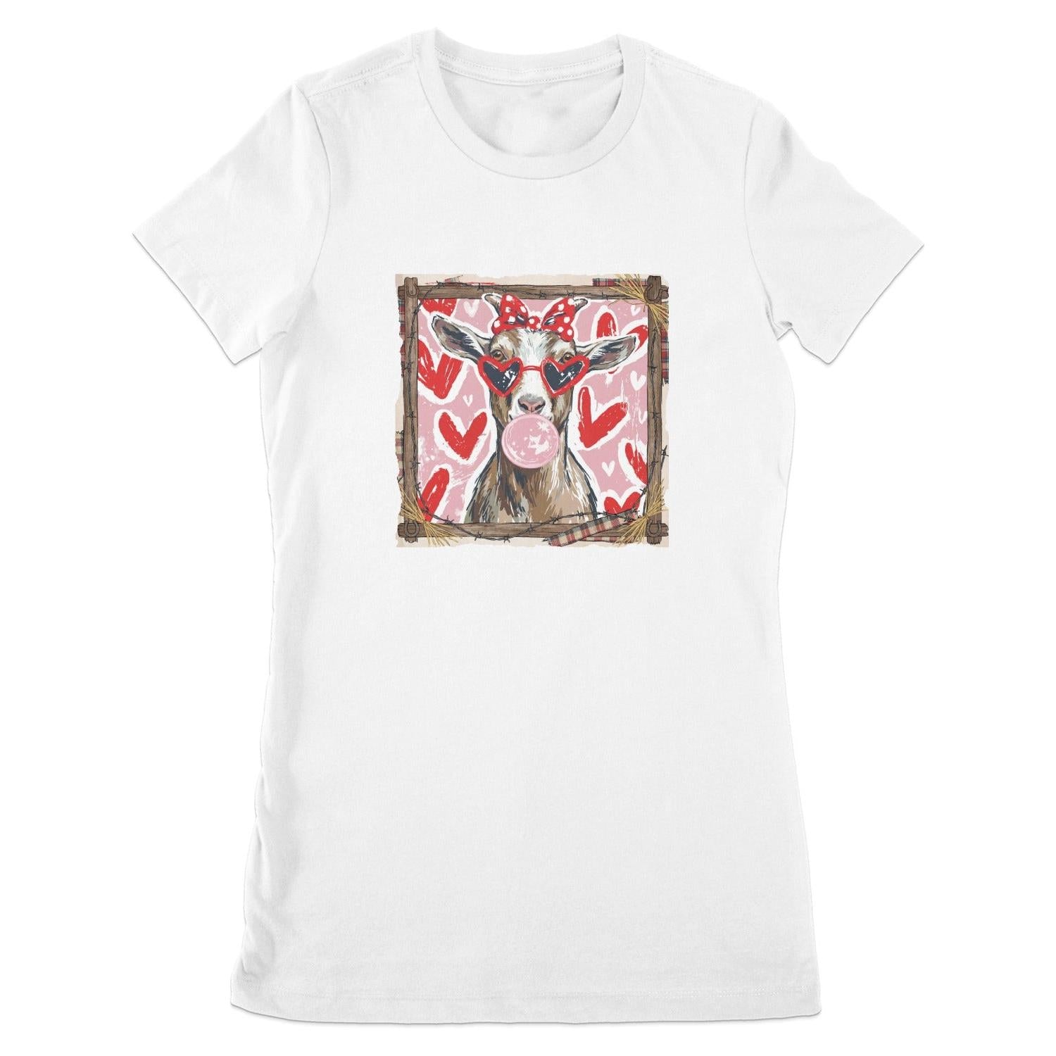 Whimsical Valentine - Goat Ladies Tee (Runs Small)