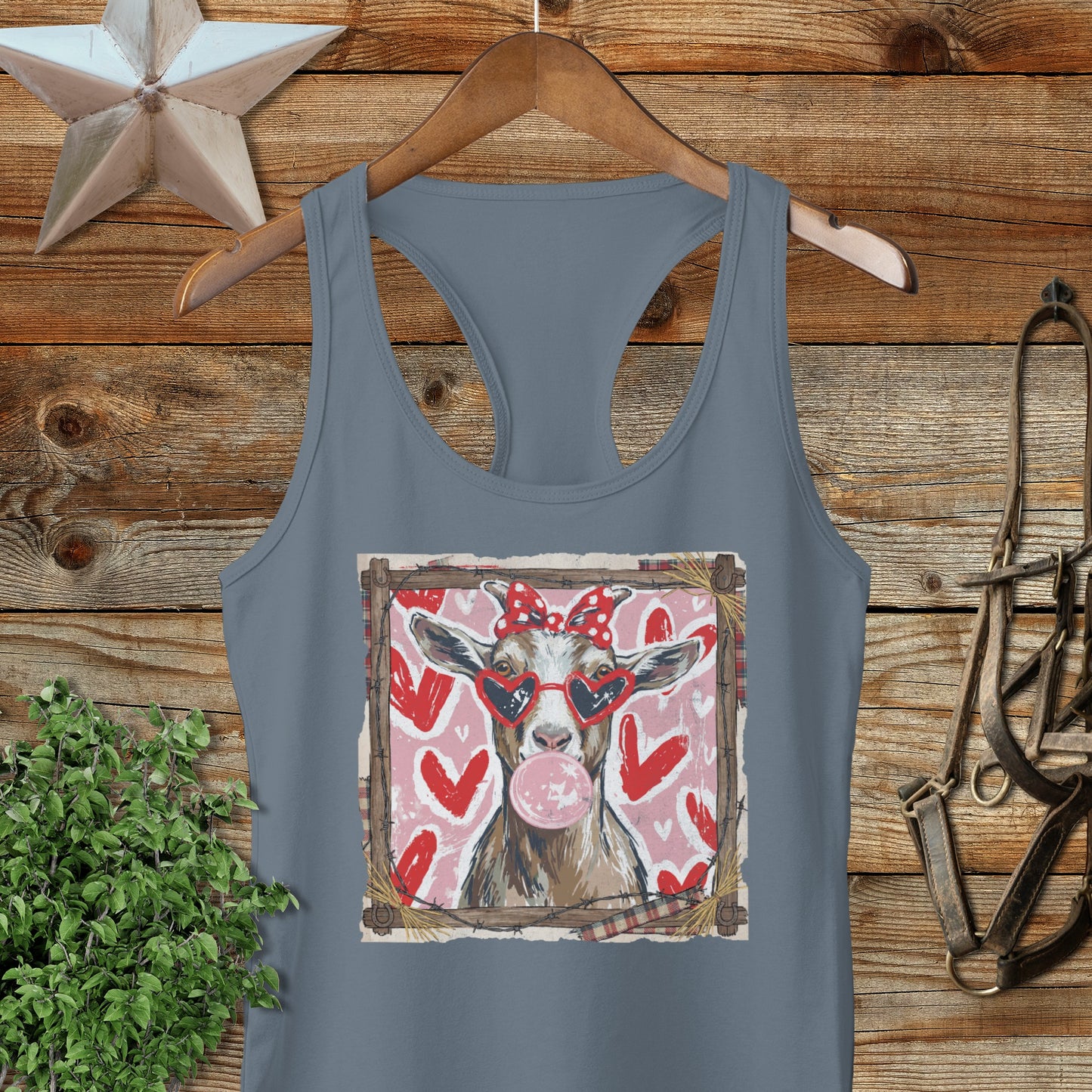 Whimsical Valentine - Goat Racerback Tank