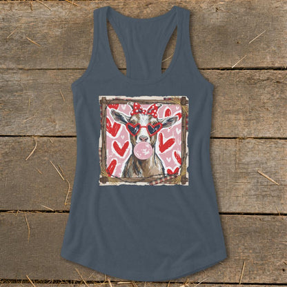 Whimsical Valentine - Goat Racerback Tank