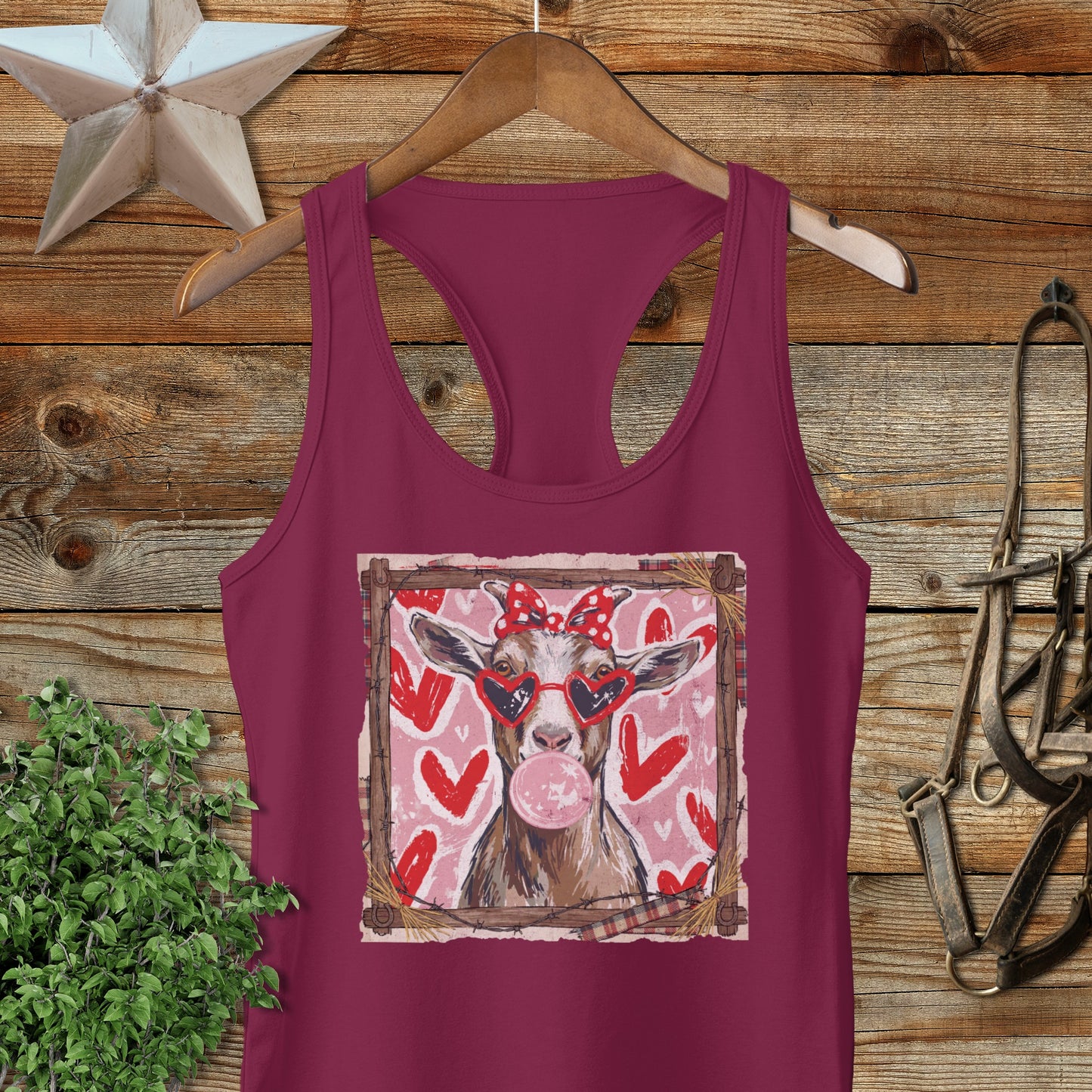 Whimsical Valentine - Goat Racerback Tank