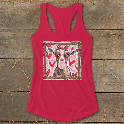 Whimsical Valentine - Goat Racerback Tank