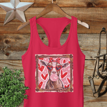 Whimsical Valentine - Goat Racerback Tank
