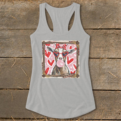 Whimsical Valentine - Goat Racerback Tank