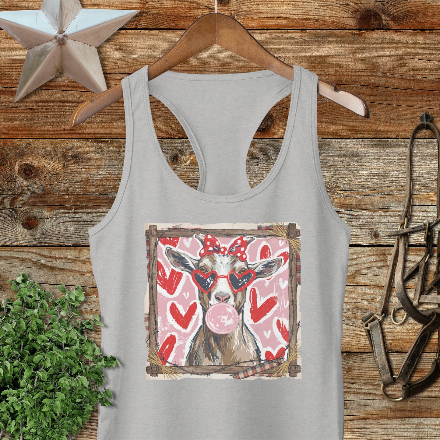 Whimsical Valentine - Goat Racerback Tank