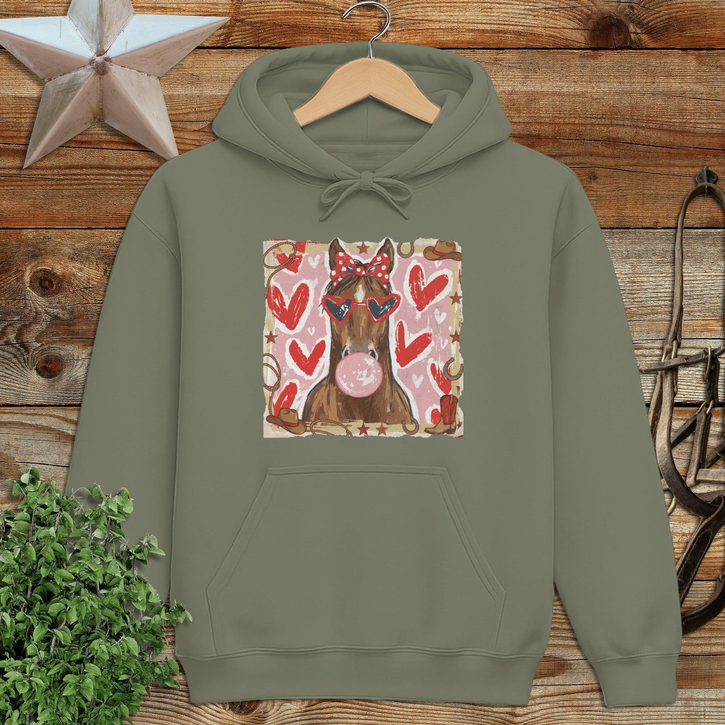 Whimsical Valentine - Horse Hoodie
