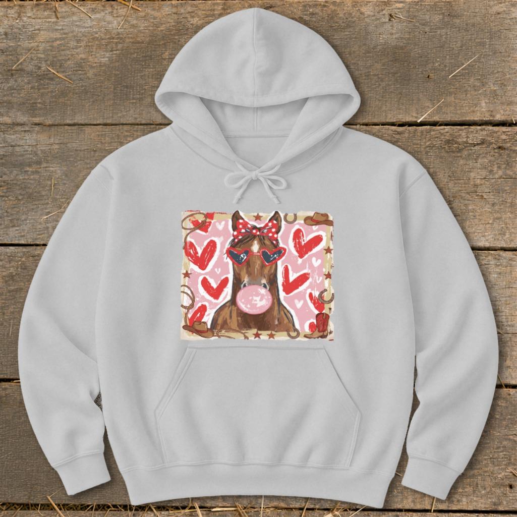 Whimsical Valentine - Horse Hoodie