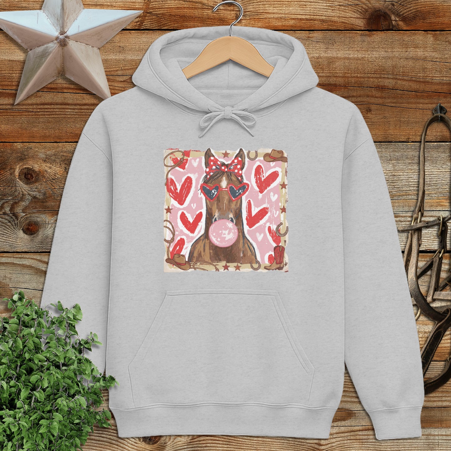 Whimsical Valentine - Horse Hoodie